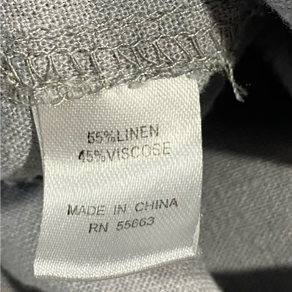 For Cynthia Tan Linen Blend Pants, Size L, Elastic Drawstring Waist, Pockets - Picture 8 of 8